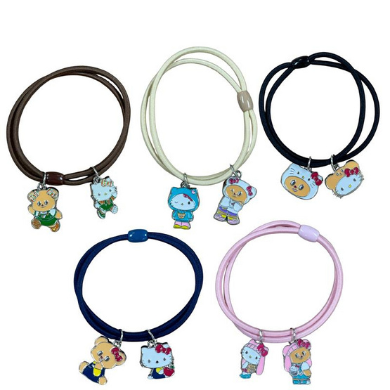 หนังยางรัดผม Hello Kitty X Butterbear (แพ็ก 5 ชิ้น)