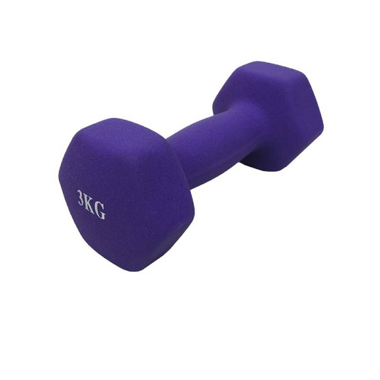 GS ดัมเบลเหล็ก หุ้มยางนีโอพรีน 3 kg สีม่วง
