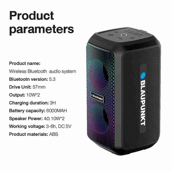 BLAUPUNKT ลำโพงบลูทูธพกพา MADDOX