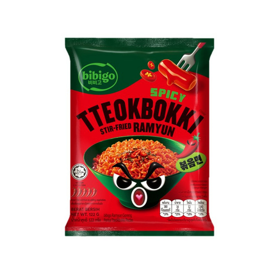 บิบิโกซองแบบแห้ง รสต็อกบกกีเผ็ด 122 กรัม (แพ็ก 4 ซอง)