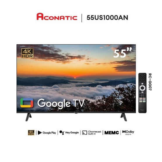 ACONATIC แอลอีดี ทีวี 55 นิ้ว 4K  GOOGLE TV รุ่น 55US1000AN