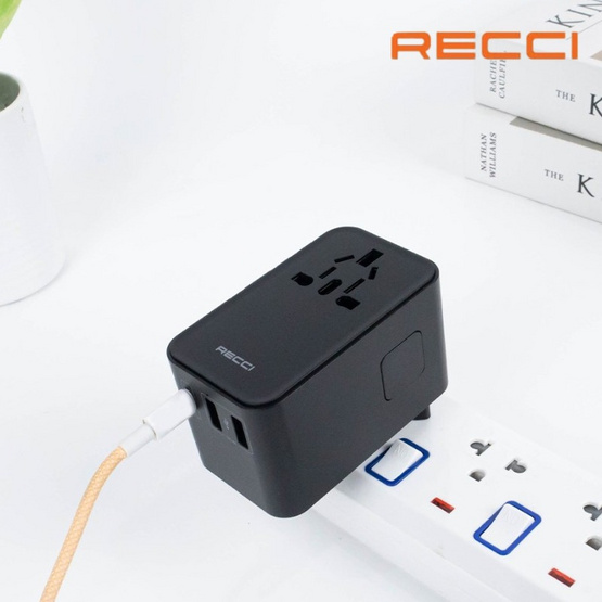Recci หัวแปลงปลั๊กไฟ Universal PD 35W Retractable