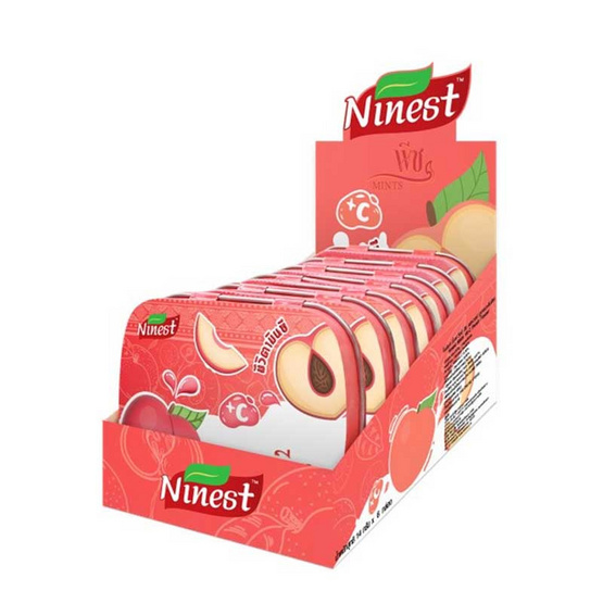 ไนน์เนส ลูกอมมิ้นต์วิตซีกลิ่นพีช 14 กรัม (แพ็ก 6 ชิ้น)