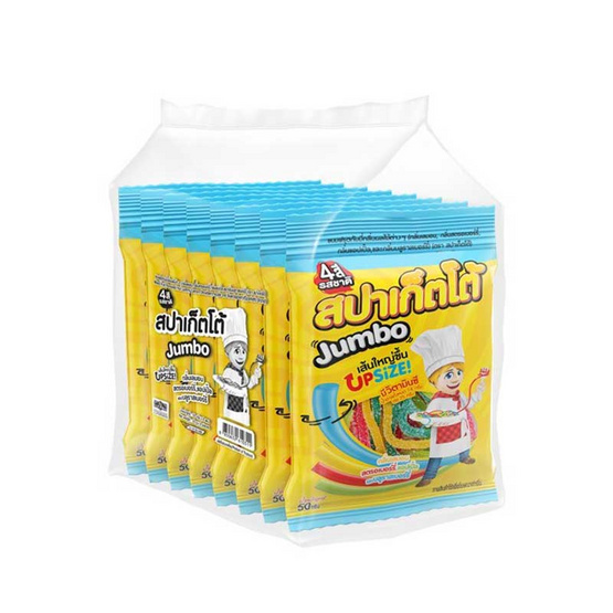 สปาเก็ตโต้ กัมมี่จัมโบ้กลิ่นผลไม้ 50 กรัม (แพ็ก 8 ชิ้น)