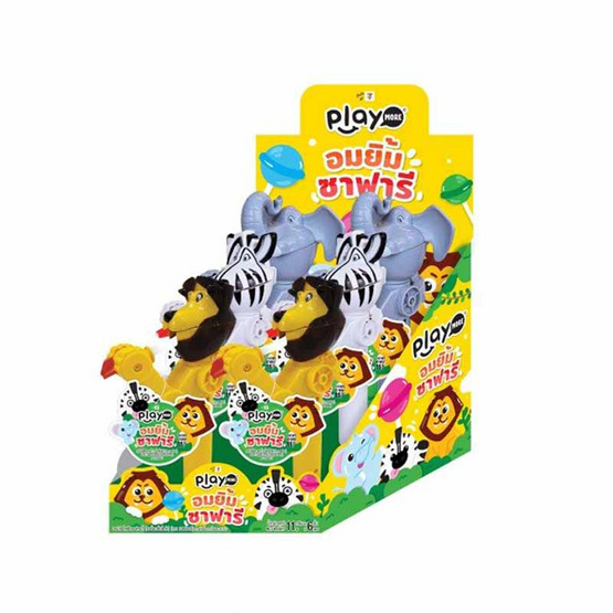 เพลย์มอร์ อมยิ้มกลิ่นโคล่าซาฟารี คละแบบ 11 กรัม (แพ็ก 6 ชิ้น)