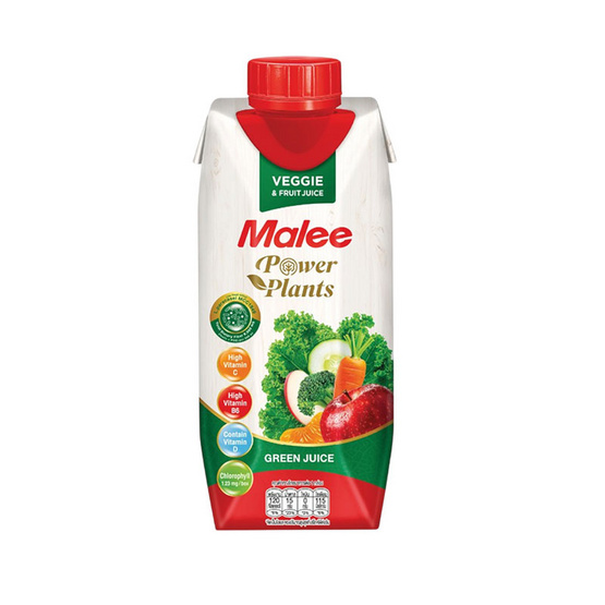 มาลี เพาเวอร์แพลนท์ กรีนจู๊ซ 330 มล. ยกลัง 24 กล่อง