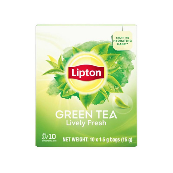 ลิปตัน ชาเขียวซองเฟรชกรีนที 15 กรัม (กล่อง 10 ซอง)