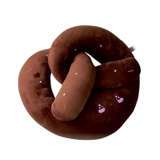 OPORTOYS หมอนตุ๊กตาขนมปังเพรทเซล Pretzel 50ซม. (19นิ้ว) ช็อคโกแลต