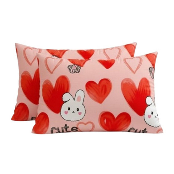 Charm หมอนหนุนเเพ็กคู่ Valentine's Rabbit 17x27 นิ้ว