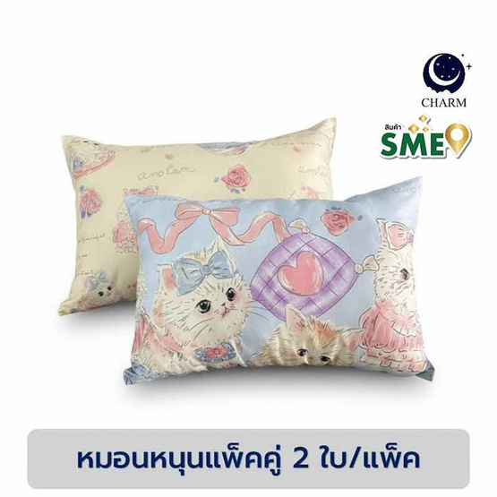 Charm หมอนหนุนเเพ็คคู่ Princess Cat 17x27 นิ้ว