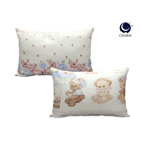Charm หมอนหนุนเเพ็คคู่ Baby Teddy 17x27 นิ้ว