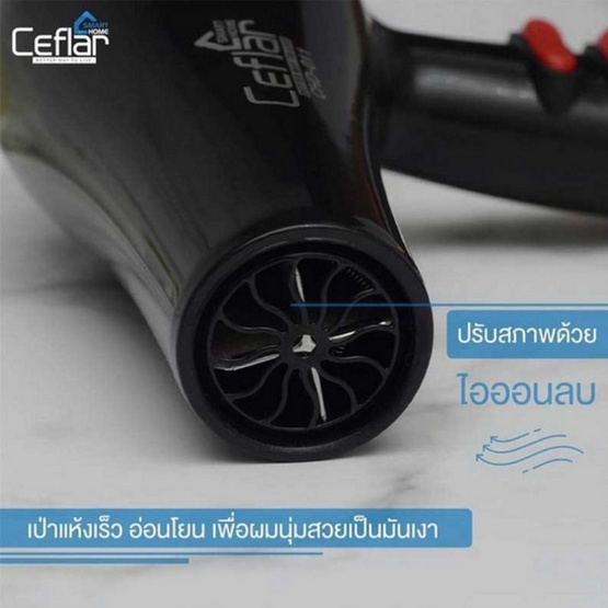 Ceflar เครื่องเป่าผม 1000 วัตต์ รุ่น CHD-011 สีดำ