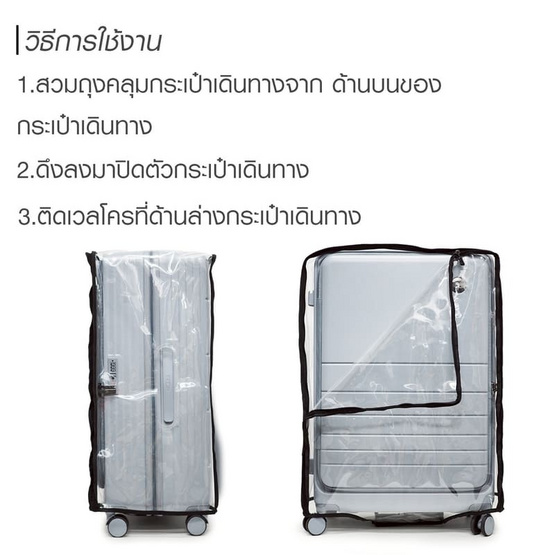 HQLUGGAGE ถุงเก็บกระเป๋าเดินทางแบบใส PVC เปิดด้านหน้า