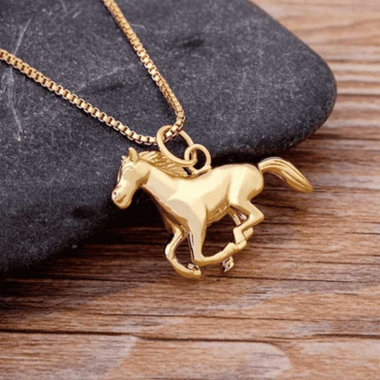 Theppratarn สร้อยคอ พร้อม จี้ม้าทอง ปีมะเมีย ปีม้าทอง นำโชค