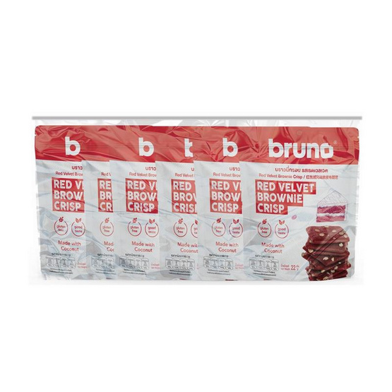 บรูโน่ บราวนี่อบกรอบรสเรดเวลเวท 22 กรัม (แพ็ก 6 ชิ้น)