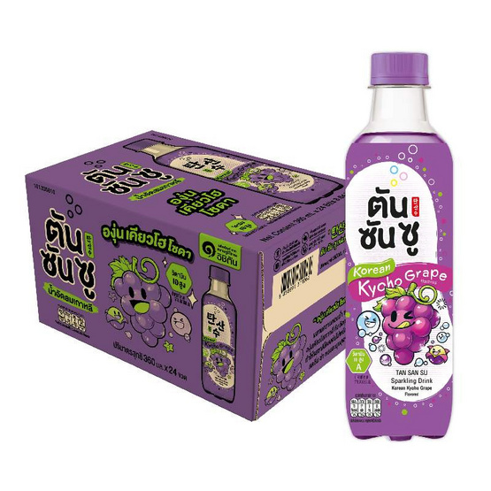 ตันซันซู เครื่องดื่มโซดา รสเคียวโฮเกรป 360 มล.(ยกลัง 24 ขวด)