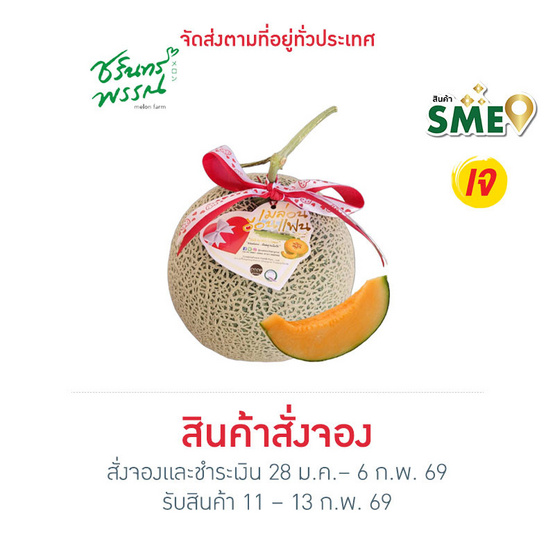 ไร่ชรินทร์พรรณ เมล่อนฮอกไกโดพรีเมียม สีส้ม