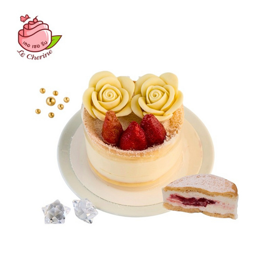 Le Cherine ชุด DIY - ไอซ์ชูครีมมูสวานิลลา ไส้สตรอว์เบอร์รี