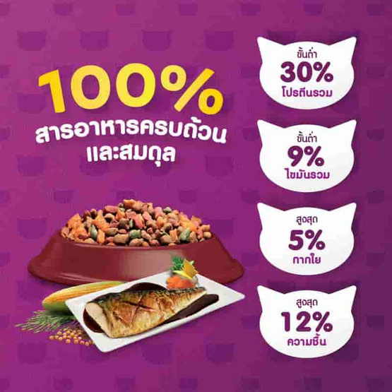 วิสกัส อาหารแมว ชนิดเม็ด สูตรแมวโต รสปลาซาบะย่าง 3 กก.