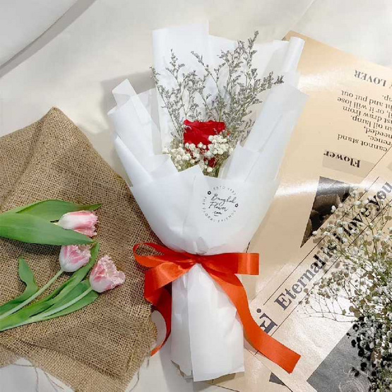 BangkokFlower ช่อดอกกุหลาบอบแห้งสีแดง 1 ดอก