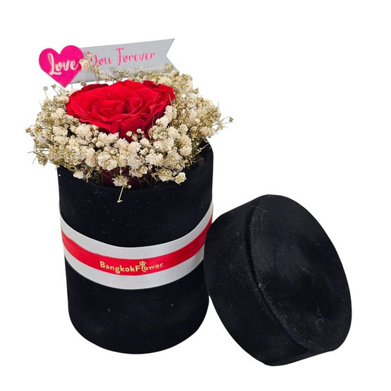 BangkokFlower ดอกกุหลาบอบแห้งในกล่องกำมะหยี่ Mini