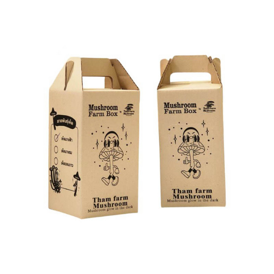 ธรรมฟาร์มเห็ด ชุดกล่องปลูกเห็ดรวม เห็ดนางรมและเห็ดนางฟ้า รวม 2 กล่อง