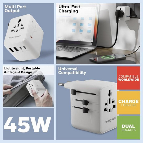 Honeywell หัวแปลงปลั๊กไฟ Universal World Travel