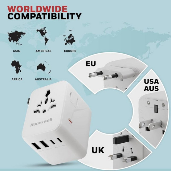 Honeywell หัวแปลงปลั๊กไฟ Universal World Travel
