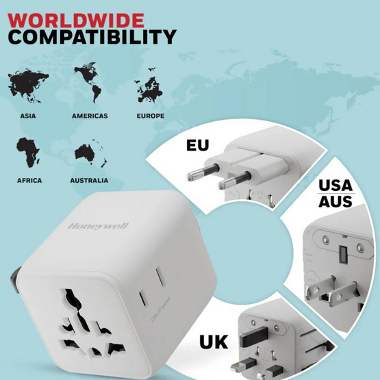 Honeywell หัวแปลงปลั๊กไฟ Universal World Travel