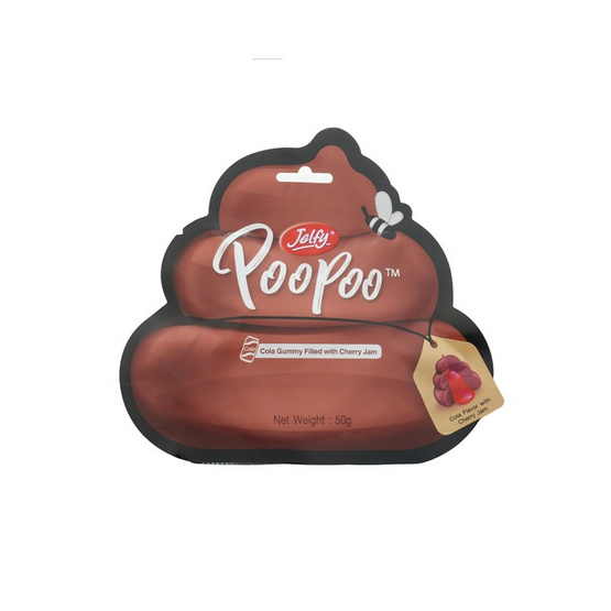 เจลฟี่ กัมมี่พูพูกลิ่นโคล่าสอดไส้แยมเชอร์รี่ 50 กรัม (แพ็ก 10 ชิ้น)