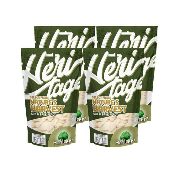 เฮอริเทจ อัลมอนด์แบบลอกเปลือกชนิดแผ่นบางอบ 65 กรัม (แพ็ก 4 ชิ้น)