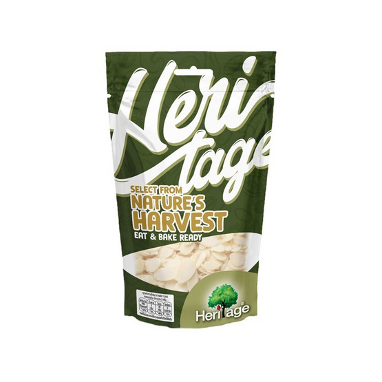 เฮอริเทจ อัลมอนด์แบบลอกเปลือกชนิดแผ่นบางอบ 65 กรัม (แพ็ก 4 ชิ้น)