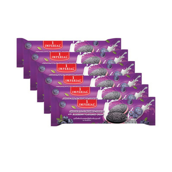 อิมพีเรียล แซนวิชคุกกี้สอดไส้ครีมกลิ่นบลูเบอร์รี่ 100 กรัม (แพ็ก 6 ชิ้น)