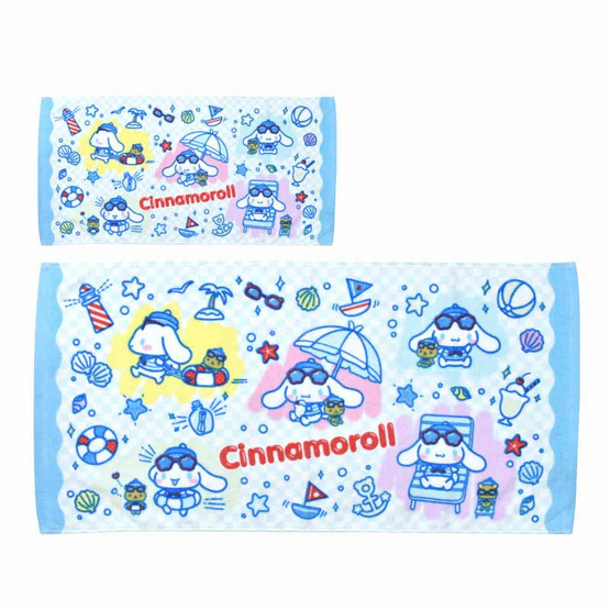 Chilli SET ผ้าขนหนู 16x32+27x54นิ้ว Cinnamoroll Beach