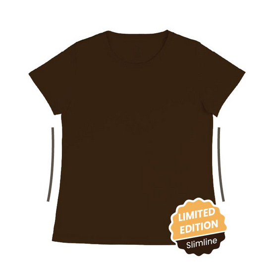 M2S Lifestyle เสื้อยืดคอกลมหญิง น้ำตาลช็อคโกแลต