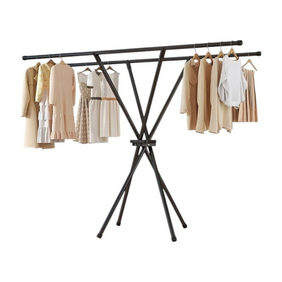 TS Modern Living ราวตากผ้าบาร์คู่ สีดำ รุ่น SH0187BK