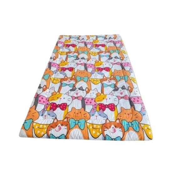 Fluffy แผ่นรองนอน ลาย ORANGE CAT ขนาด 6ft หนา2นิ้ว