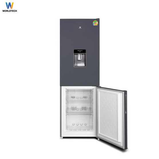 Worldtech ตู้เย็น 2 ประตู รุ่น WTMRF236W Gray 8.2Q
