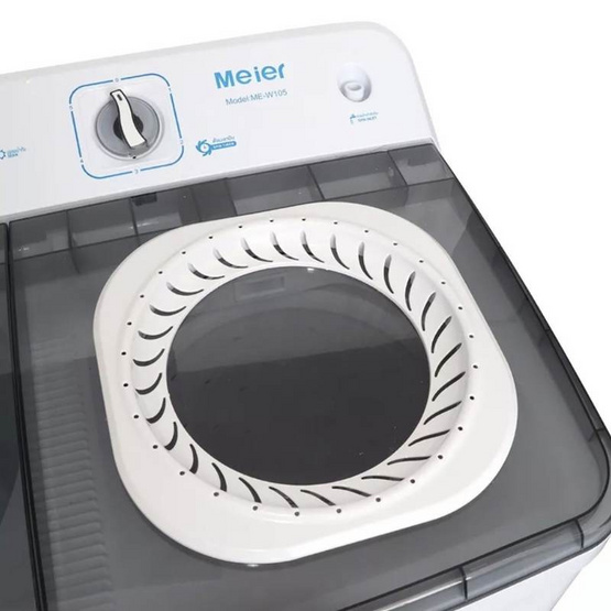 Meier เครื่องซักผ้า 2 ถัง 10.5 KG รุ่น ME-W105 ขาว ดำ