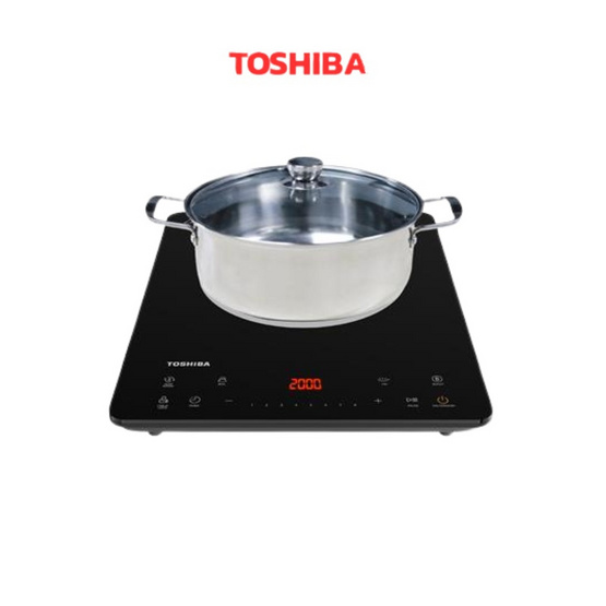 TOSHIBA เตาแม่เหล็กไฟฟ้า รุ่น IC-20S2PT แถมฟรีหม้อสแตนเลส 1 ใบ