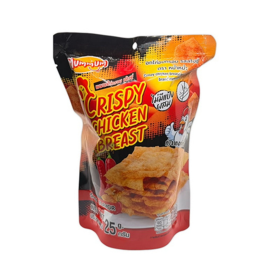 หม่ำหม่ำ อกไก่อบกรอบ รสสไปซี่ 25 กรัม (แพ็ก 4 ชิ้น)