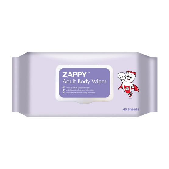 Zappy ทิชชู่เปียก สำหรับผู้ใหญ่ บรรจุ 40 ชิ้น