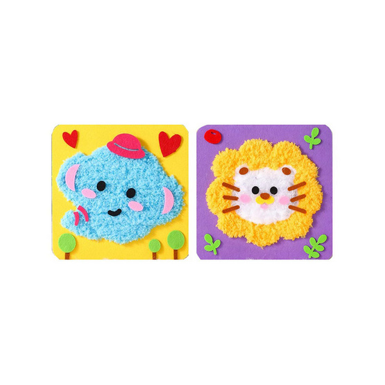 Wanna ชุดฝึกเย็บการ์ตูนด้ายขนนุ่ม D.I.Y คละแบบ (แพ็ก 2 ชิ้น)