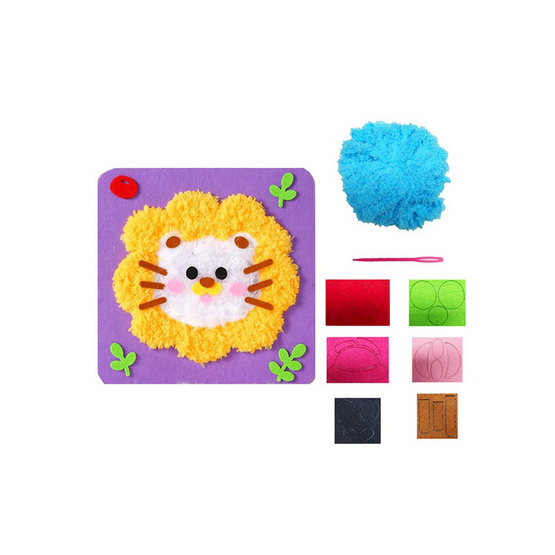 Wanna ชุดฝึกเย็บการ์ตูนด้ายขนนุ่ม D.I.Y คละแบบ (แพ็ก 2 ชิ้น)