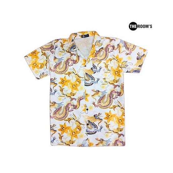 THE ROOM'S เสื้อฮาวาย ลายมังกร สม็อก