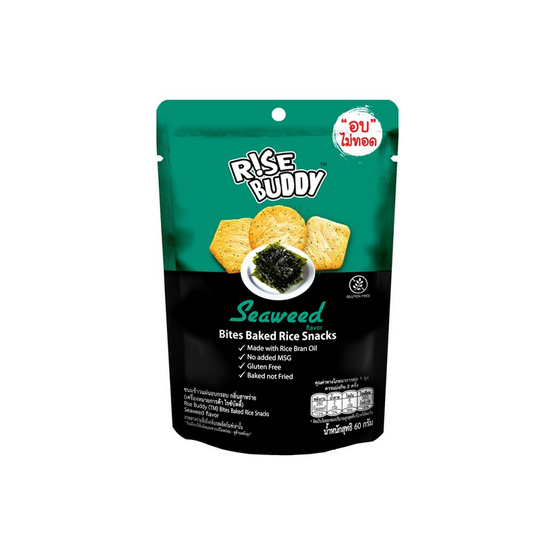 ไรซ์บัดดี้ ข้าวอบกรอบกลิ่นสาหร่าย 60 กรัม (แพ็ก 6 ชิ้น)