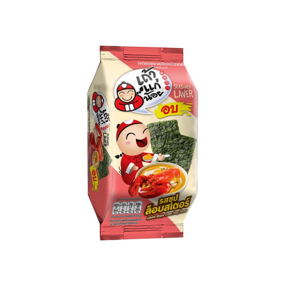 เถ้าแก่น้อย สาหร่ายอบ รสซุปล็อบสเตอร์ 4 กรัม (แพ็ก 6 ชิ้น)