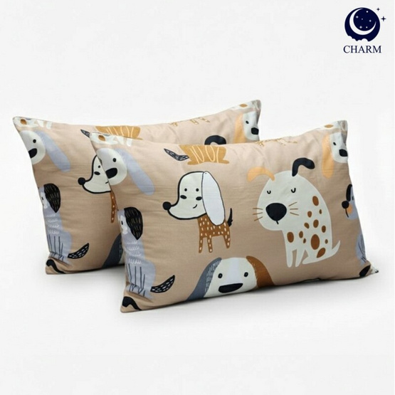 Charm หมอนหนุุนเเพ็คคู่ Puppy Pals ขนาด 17 x 27 นิ้ว
