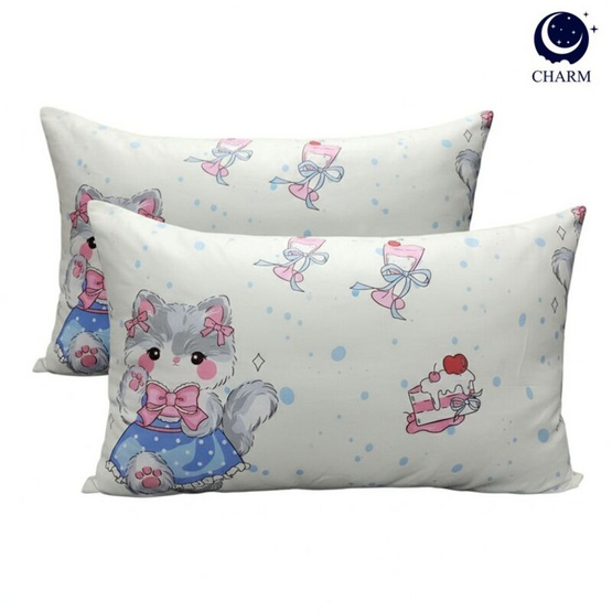 Charm หมอนหนุุนเเพ็คคู่ Baby Cat ขนาด 17 x 27 นิ้ว