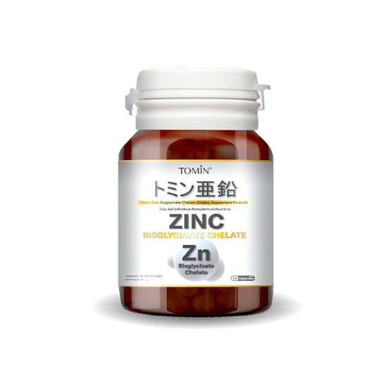 (Tomin) ซิงค์ บิสไกลซิเนต คีเลท บรรจุ 30 แคปซูล